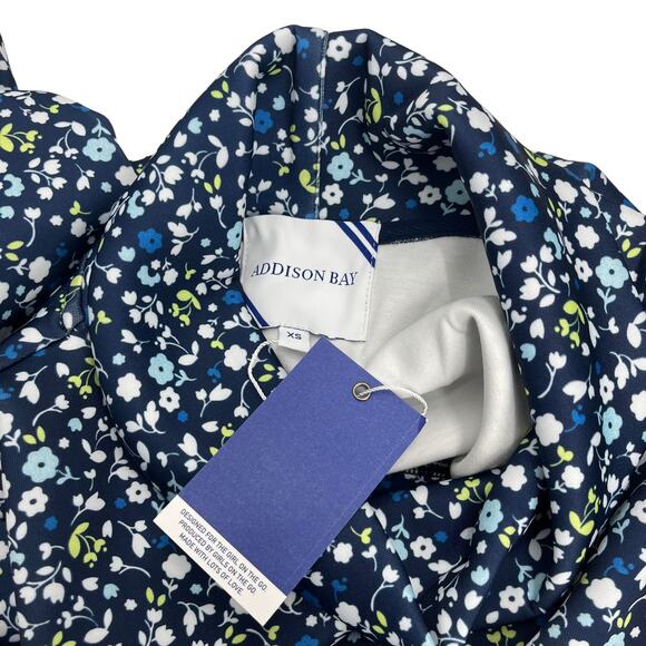 ADDISON BAY Everyday Pullover Courtside Multi Blue Turtle Neck Bottom Zip XS NEW - Picture 14 of 15